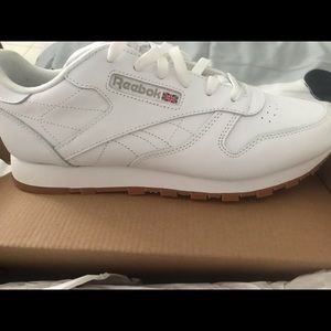 Reebok, white leather, white/gum